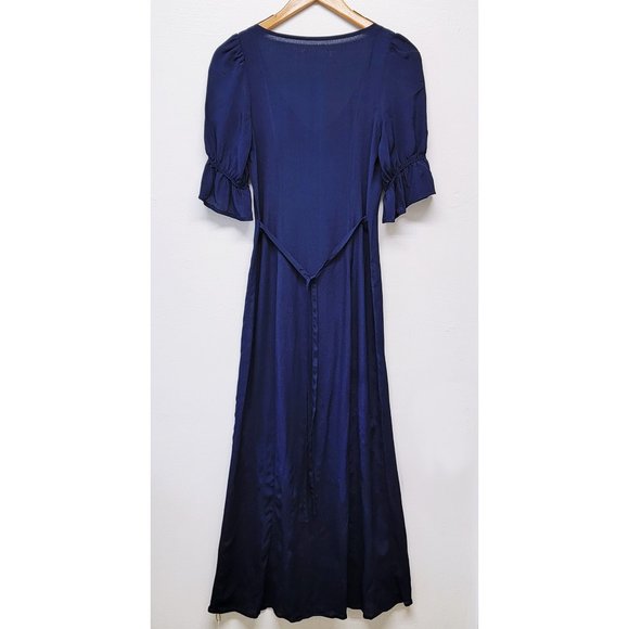 Christy Dawn Lennon Dress XS Midnight Navy Blue Puff Sleeves Midi Boho Country - Picture 11 of 16